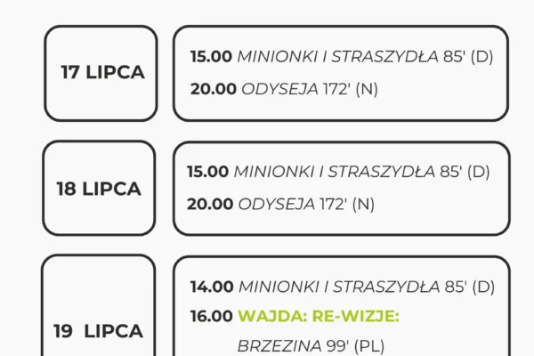 Repertuar Kina LUBOŃ 2.0 na weekend 17-19 lipca