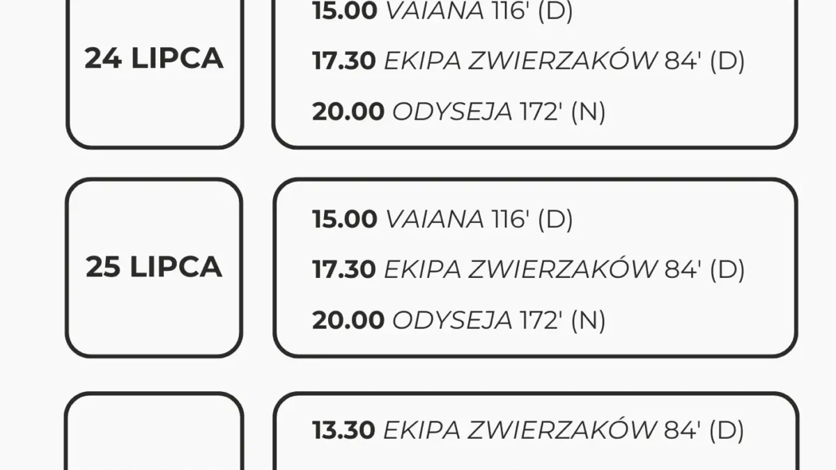Wakacyjny weekend w Kinie Luboń 2.0 – repertuar od 24 do 26 lipca