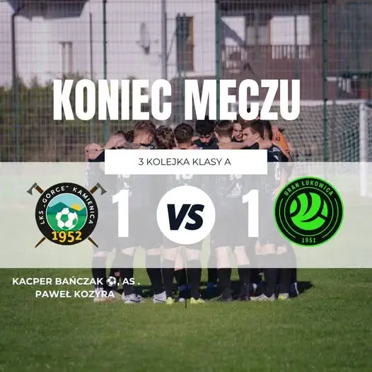 Gorce Kamienica remisują z Uranem Łukowica 1:1 w 3. kolejce A-klasy