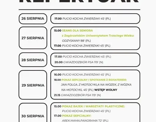 Kino Luboń 2.0: Pożegnanie wakacji z seansami dla seniorów, gościem specjalnym i plakatami z archiwum