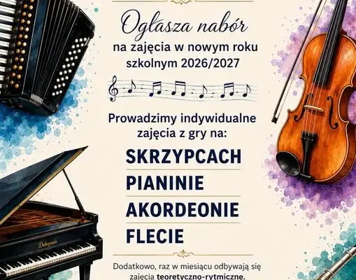 Rusza nabór do Dobrzańskiego Ogniska Muzycznego na rok szkolny 2026/2027