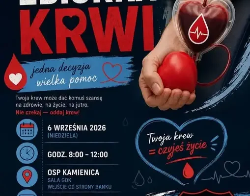 Akcja krwiodawstwa w Kamienicy – oddaj krew i poznaj OSP