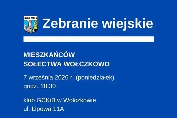 Zebranie wiejskie w Wołczkowie – mieszkańcy zdecydują o funduszu sołeckim