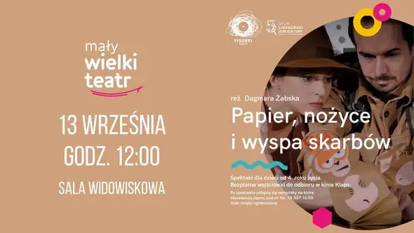 Spektakl „Papier, nożyce i wyspa skarbów” w Limanowej – teatr z wyobraźni