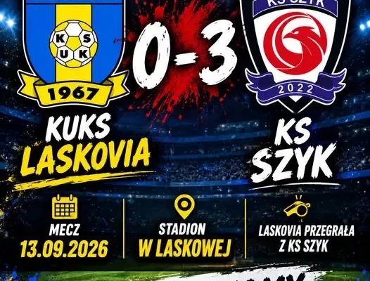 Laskovia przegrywa z KS Szyk 0:3. Debiut Patryka Stanisławczyka