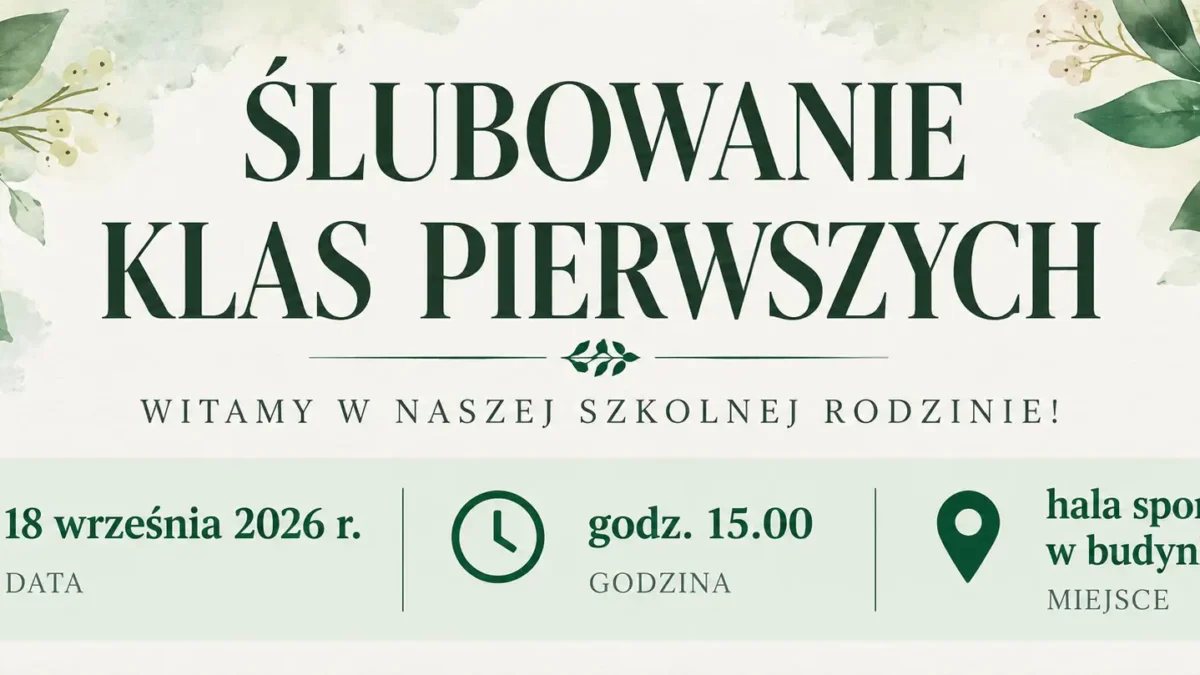 Ślubowanie klas pierwszych w Zespole Szkół Nr 1 w Limanowej – zaproszenie na 18 września